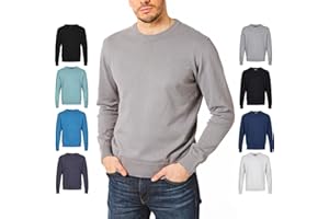 Castle Point Maglione Pullover Maglione da Uomo 100% Cotone, Girocollo/Scollo a V