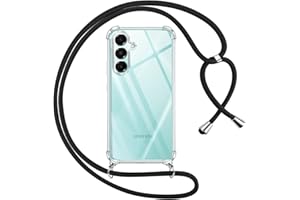 Pnakqil handyband für Samsung Galaxy A16 5G Hülle mit Band, Transparent Weich Silikon mit Kordel Necklace Schnur Anti-Fall Bumper Schutzhülle Case Kompatibel mit Samsung A16 5G 6.7", Schwarz