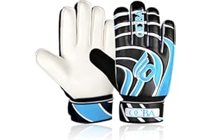OCBA Gants de Gardien de But avec Super Grip Latex avec Rembourrage d'absorption des Chocs pour protéger Les Paumes et Les Doigts des Football Enfants Gants de Gardien de But