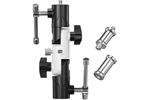 HWAMART Cameral Flash Speedlite Mount, 3-Section Swivel Light Stand, U-Shape Professional Flash Shoe Bracket Umbrella Holder Swivel Tilt Bracket For DSLR and Speedlite Flashes