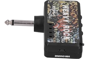 Dpofirs Amplificateur de casque de guitare électrique, basse portable, rechargeable par USB, avec adaptateur de câble audio pour accessoires de guitare électrique acoustique