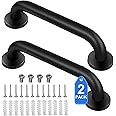 Gotega 2 Pack Shower Grab Bar, Stainless Steel Bathroom Grab Bar, Shower Handle, Bath Handle, Grab Bars for Handicap Elderly Seniors Bathroom Safety Grab Bar (12 Inch，Black)