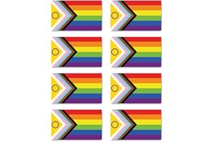 HAVATI Aufkleber: 100x60 mm, 8 Stück - Flagge - Inclusive Pride - LGBTQ - für Auto, Laptop und mehr