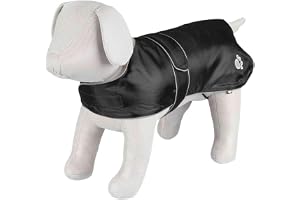 Trixie 30516 Orleans kappa M 50 cm Svart | Vattentät vinterkappa med fleecefoder och reflektorer för att hålla din hund varm