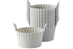Bakecat Ramekins for Air Fryer, Air Fryer Egg Mould, Large Muffin Cases for Air Fryer (Pack of 12), Grey