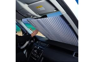 FBARTL, Parasole per parabrezza auto, stile a fisarmonica, retrattile e automatico, per parabrezza anteriore