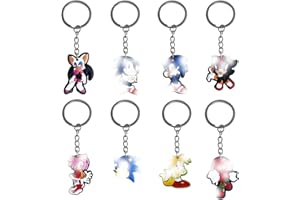 Zmrkqw Portachiavi, 8 Pezzi PVC Portachiavi ad Anello e Catena da Ragazzo Ragazza, per Porta Chiavi, Cerniere, Zaini, Compleanno Natale bomboniera Festa Bambini Adulti Regalo