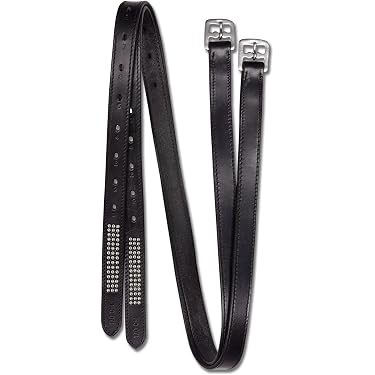 Staffili In Cuoio Per Selle Inglesi Dianzan - Confezione Da 2, Fibbia Acciaio Inox, Lunghezza 1.35 M
