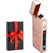 Briquet électronique Arc Plasma Rechargeable USB-C - Gravure Personnalisable, Motifs Animaliers, Coupe-vent, écran LED - 11