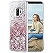Price comparison product image Samsung Galaxy S9 PLUS Case, Wuloo Glitter Liquid Sparkle Shiny Fashion 3D Moving Quicksands Case Cute Slim Clear Transparent Flowing Liquid Floating Case TPU Bumper Elastic Silicone Shockproof Protective Luxury Bling Phone Cover Cases for Samsung Galaxy S9 PLUS Girls Women Children Gift (Black)