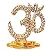 ART N HUB Brass 24 K Gold Plated With Stones OM Sign Car Dashboard Idol Handicraft Statue OM symbol Decorative Spritual Puja Vastu Showpiece Figurine - Religious Pooja Gift Item & Murti for Mandir / Temple / Home Decor / office / Study Table RS.330.00