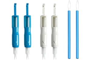 YSJCHEBS Infila-Ago per Macchina da Cucire 4 Pezzi, Infila-Ago Cilindrico da 2 Pezzi, Guide Filo per Macchina da Cucire, Ausili per Infilare, Infila-Ago Portatile, Strumenti per Cucire Domestici