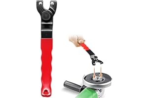 ROONTIN Angle Grinder Spanner – Universal Adjustable Pin Key Wrench 10–52mm, Heavy-Duty Lock-Nut Angle Grinder Key Tool with Non-Slip Coated Grip, Durable Wrench for Disc & Wheel Changes, Red