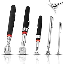 2 Aste Magnetiche Telescopiche - Acciaio Inox, 10 E 5 Libbre, Per Recupero Oggetti