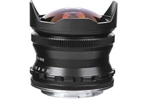 TOPIKY para Z Mount Lens, CC-Mil7528N 7.5mm f/2.8 Gran Angular Lente de cámara sin Espejo Ojo de con Parasol para Z6 Z7 Z50 Cámara sin Espejo(Negro)
