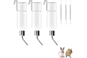 PANGTON VILLA 3 Stück Trinkflasche Kaninchen mit Halterung 350ml Kaninchen Trinkflasche Hasen Zubehör,Hängende Haustiere Wasserflaschen für Kaninchen Meerschweinchen Hamster Chinchillas