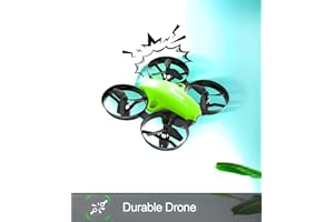 Potensic Mini Drone para Niños, Drone A20 Quadcopter con Control Remoto, Un Botón de Despegue y Aterrizaje, Modo sin Cabeza, Fácil de Llevar, 3 Modos de Velocidad, 3 Baterías, Verde