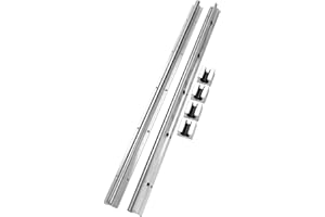 AKOZON Eje de riel deslizante lineal, 2 piezas SBR16-750Mm robusto y duradero 16Mm Riel de eje de guía deslizante lineal + 4 piezas de bloque de rodamiento SBR16UU CNC Piezas para enrutadores CNC