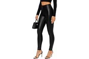 Re Tech UK - Women’s Wet Look Leggings | PVC Shiny Black Latex Pants for Clubbing, Going Out, Night Out Outfits | Faux Leather PU Trousers, Gothic High Waist Leggings,