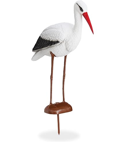 Illumino Klapperstorch Gartenstecker XXL – 78x57 Cm, Naturrost, Metall, Für Garten, Teich, Als Geburtsgeschenk