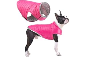 Oslueidy Abrigo de Perro Reversible,Chaqueta de Invierno para Perros Chaleco de Cachorro Caliente Ropa Impermeable para Mascotas Snowsuit de Perros para pequeños Perros Grandes