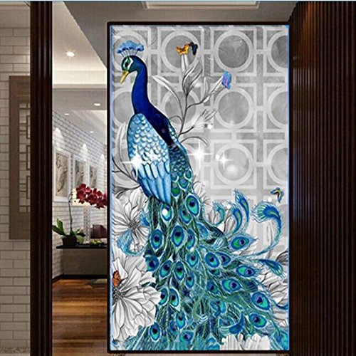 5D Diamant Stickerei Bilder Rhinestone klebte diy Malerei Kreuz Stich Tierpfau Links - 2