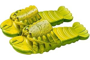 TUOJINRUIDA Pantoufles amusantes en forme de poisson et de homard - Unisexe - Pour homme ou femme - Pour la maison de plage, la douche, les heures de détente au bord de la piscine, les promenades en