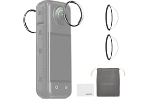 NEEWER X4 Objektivschutz kompatibel mit Insta360 X4 Action Kamera, 2er Pack für Insta 360 x4, abnehmbare HD gehärtetes Glas Objektivschutz mit 9H Härte, mit Reinigungstuch & Fall, LPC01