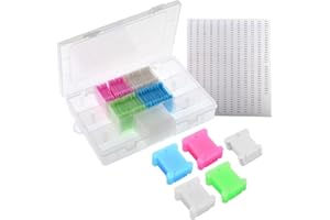 YIXISI 150 Piezas Bobinas de Hilo de Plástico Colores, Caja Organizadora de Hilo de Bordar, con Caja de Almacenamiento e Pegatinas de Números, para Bordar Coser Artesanal DIY