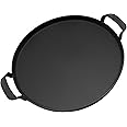 WELL GRILL 30.5CM Round BBQ Griddle Grate for Weber 7421 Gourmet System Griddle, Cast-Iron Pan with Handles for Weber 57cm Charcoal Grills