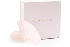 Gua Sha Pietra - Primabiotic Massaggiatore Viso in Quarzo Rosa | Strumento di Bellezza per la Cura della Pelle e la Skincare | Guasha Anti Età contro le Rughe | Idea Regalo Donna Originale