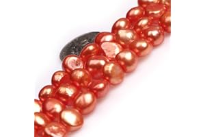 GEM-INSIDE CREATE YOUR OWN FASHION Sweet & Happy Girl's store 7-8mm Orange Farbe Freeform-Zuchtperlen Perlen Strang 15 Zoll Schmuckherstellung Perlen