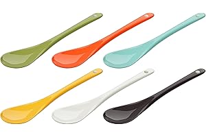 WELLGRO Cuchara de porcelana para huevos – cucharas de porcelana de colores, cucharas de café, cucharillas de té, cucharas de postre, hueveras, cubiertos, número de piezas: 6 unidades