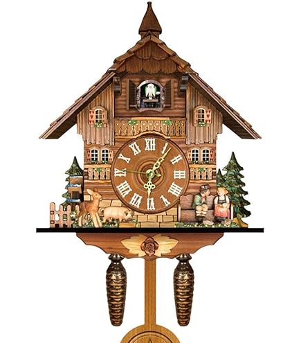 古竹屛風　アンティーク ZXCVBNM Decorative clockWall Clock Handicraft Vintage Wooden