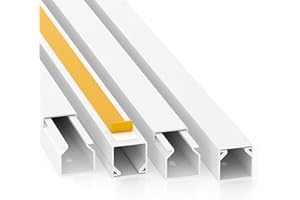 CILSON Canaletas para cables listas para montar (20 m, autoadhesivos, con cinta adhesiva de espuma, color blanco), Blanco