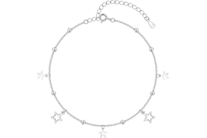 Bewenda Fussketten für Frauen, Silber 925 Fußkettchen für Damen Mädchen, Flexibel Verstellbar Sommer Barfuß Strand Kugelkette Fußspange, Stilvoll Klassisch stabil Wasserfest Fußbändchen Knöchel-Kette