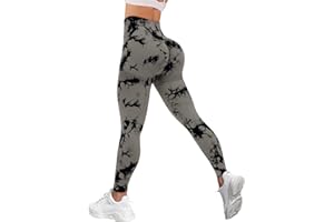Zhiaek Legging de Sport Femme Taille Haute Anti Cellulite Push Up Pantalon Sport Yoga Long Slim Fit Fitness Pantacourt Opaque Collants pour Gym Jogging Course Exercice