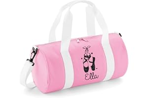 beyondsome Childrens Personalised Glitter Ballet Shoes Barrel Bag
