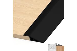 LIHIQIYA Perfil de Transición Autoadhesivo PVC Perfil, Transición Suelo Desnivel Autoadhesivo para Diferencia Tapajuntas Suelo Perfil de Unión para Suelos (Negro, 7mm a 10mm, 2M)