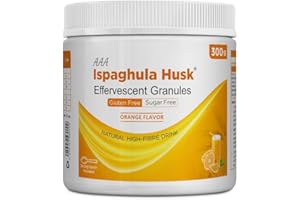 AAA ISPAGHULA HUSK AAA Ispaghula Psyllium Husk Powder Orange Flavor– 300 gm |Natural High Fibre Drink | Effervescent Granules
