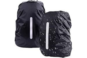 GAGACISO DFK Set di 2 coperture antipioggia impermeabili per zaini, zaini, parapioggia, protezione antipioggia, per esterni, ciclismo, campeggio, escursionismo, Nero (2 pezzi), S, Modern