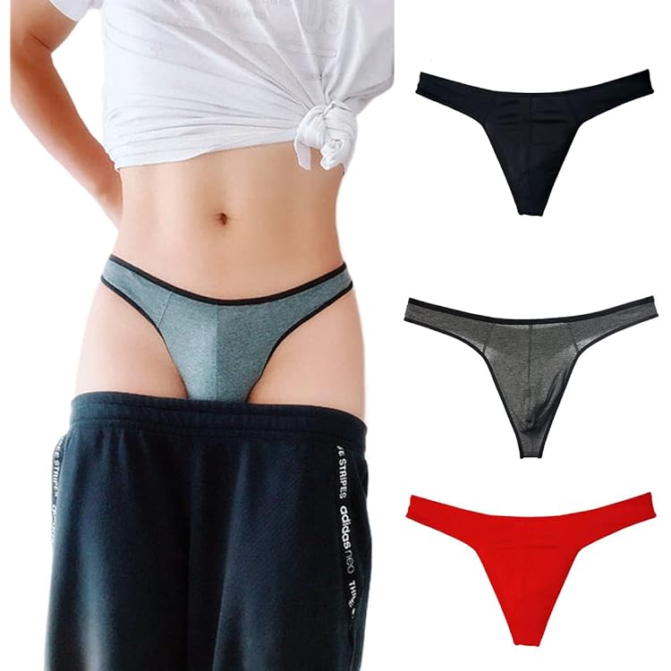 Faringoto Heren string ondergoed katoenen slipje No Trace T Back 4 Pack, 4 kleuren, M