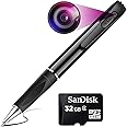 JOCCELYN Pen Camera 4k Full HD 1080p Video and Audio Recorder, 32GB Memory Card (Included) HD Video Recording 90 Minutes, Pen Camera Portable - V8 Black Indoor (Pen Camera 32gb)