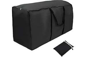 GIOTUK Extra Large Garden Cushion Storage Bag 173x76x51cm - Waterproof Heavy Duty 210D Oxford Fabric, UV Resistant Outdoor Cover with Handles for Patio Furniture, Christmas Tree, Blankets (Black)