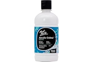 MONT MARTE Signature Titanium White Acrylic Paint, 16.9oz (500ml), Semi-Matte Finish, Suitable for Canvas, Wood, Fabric, Leather, Cardboard, Paper, MDF and Crafts