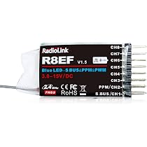 Receptor Radiolink R8XM De 8 Canales Y 2.4 GHz - Con Telemetría SBUS/PPM, Largo Alcance, Compatible Con Múltiples Emisores Y Controladores De Vuelo