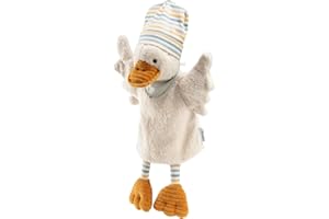 Sterntaler Lalka z kaczką Edda Lou z czapką beanie, idealna do opowiadania historii, do teatru Kasperle i pierwszej odgrywania ról