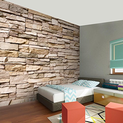 Fototapete Steinwand 352 x 250 cm – Vliestapete – Wandtapete – Vlies Phototapete – Wand – Wandbilder XXL – !!! 100% MADE IN GERMANY !!! Runa Tapete 9019011b - 5