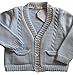 6-12 months - Gorgeous Baby Boys Light Blue and Grey Knitted Cardigan