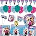Produktbild Nordlicht Frozen Eiskönigin Anna & ELSA 66 Teile Partyset für 6 Kinder Teller Becher Servietten Tischdecke Tüten Einladungen Halme Girlande Ballons
